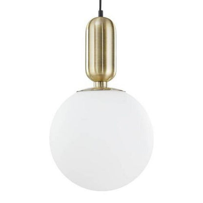 Minimalist Gold Globe Pendant Light – Frosted White Glass Kitchen Island Lamp