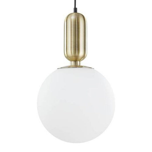 Minimalist Gold Globe Pendant Light – Frosted White Glass Kitchen Island Lamp