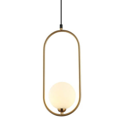 OBI Opal Glass with Brass Gold Metal Single Pendant Light