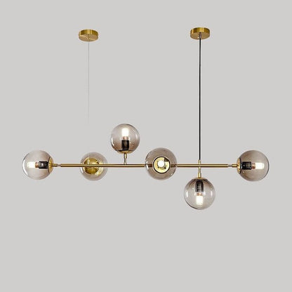 Nordic Luxury Amber Glass Chandelier – E27 Modern Designer Ceiling Light