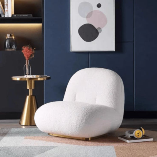 Serenity Plush Accent Chair – Fleece Velvet Lounge Chair with Wood Frame