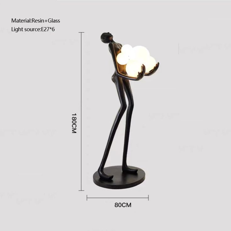 Sculpture Floor Lamp with Globe Lights