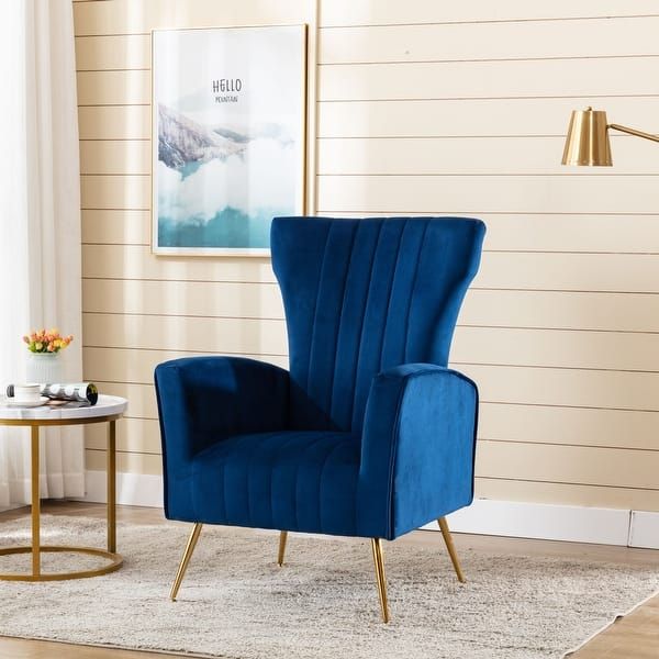Luxury Wingback Velvet Lounge Chair – Stylish Accent Seating for Modern Interiors