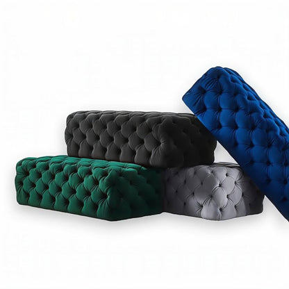 Luxury Tufted Velvet Ottoman Bench – Modern Upholstered Footrest Stool