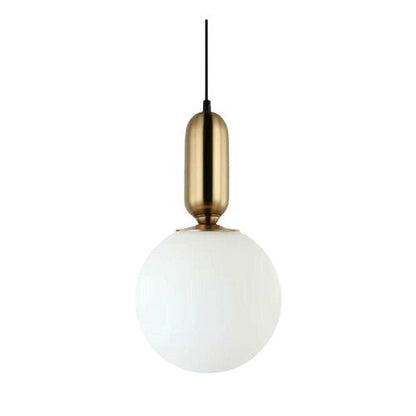 Minimalist Gold Globe Pendant Light – Frosted White Glass Kitchen Island Lamp