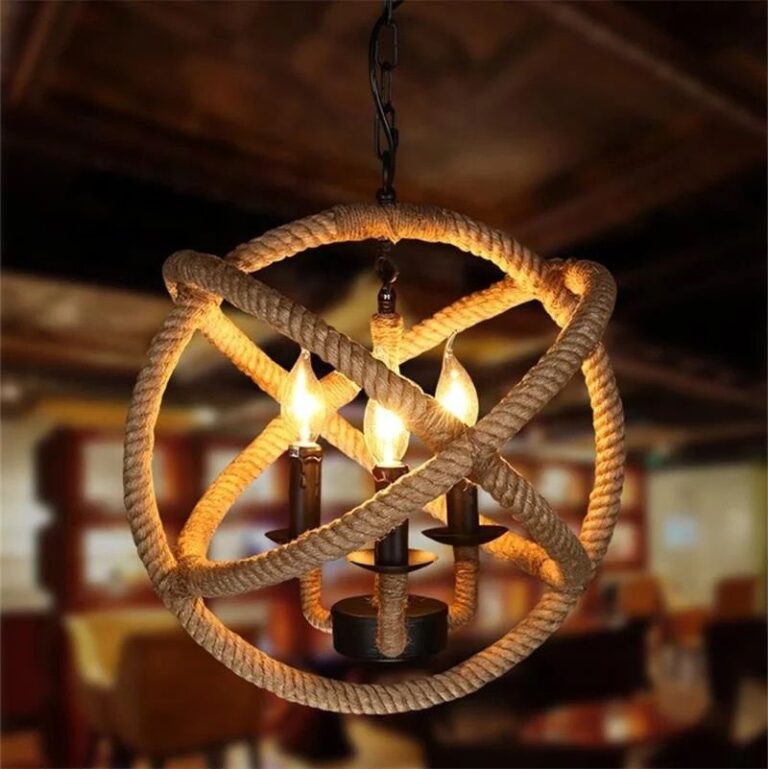 American Vintage Hemp Rope Chandelier – Rustic Elegance for Your Space